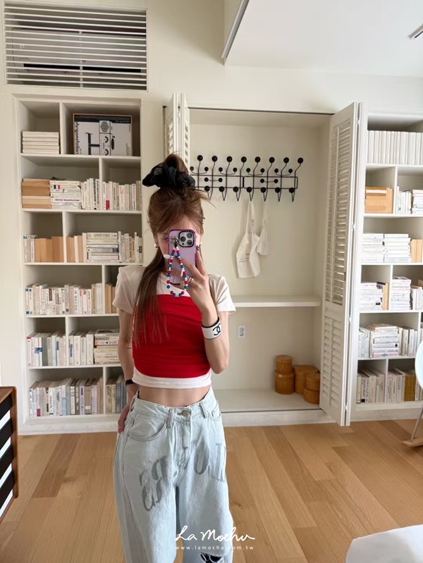 顯胸瘦手臂抓摺短T